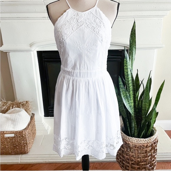 Francesca's Miami White Spaghetti Strap Lace & Embroidered Sundress, size M - Picture 2 of 9